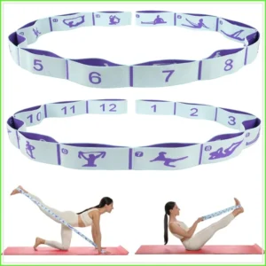 Elastic Yoga/Pilates Exercise Stretching Strap with Loops